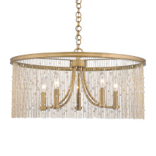 Golden 1771-5 PG-CRY - Golden Lighting Marilyn 5-light Chandelier in Peruvian Gold